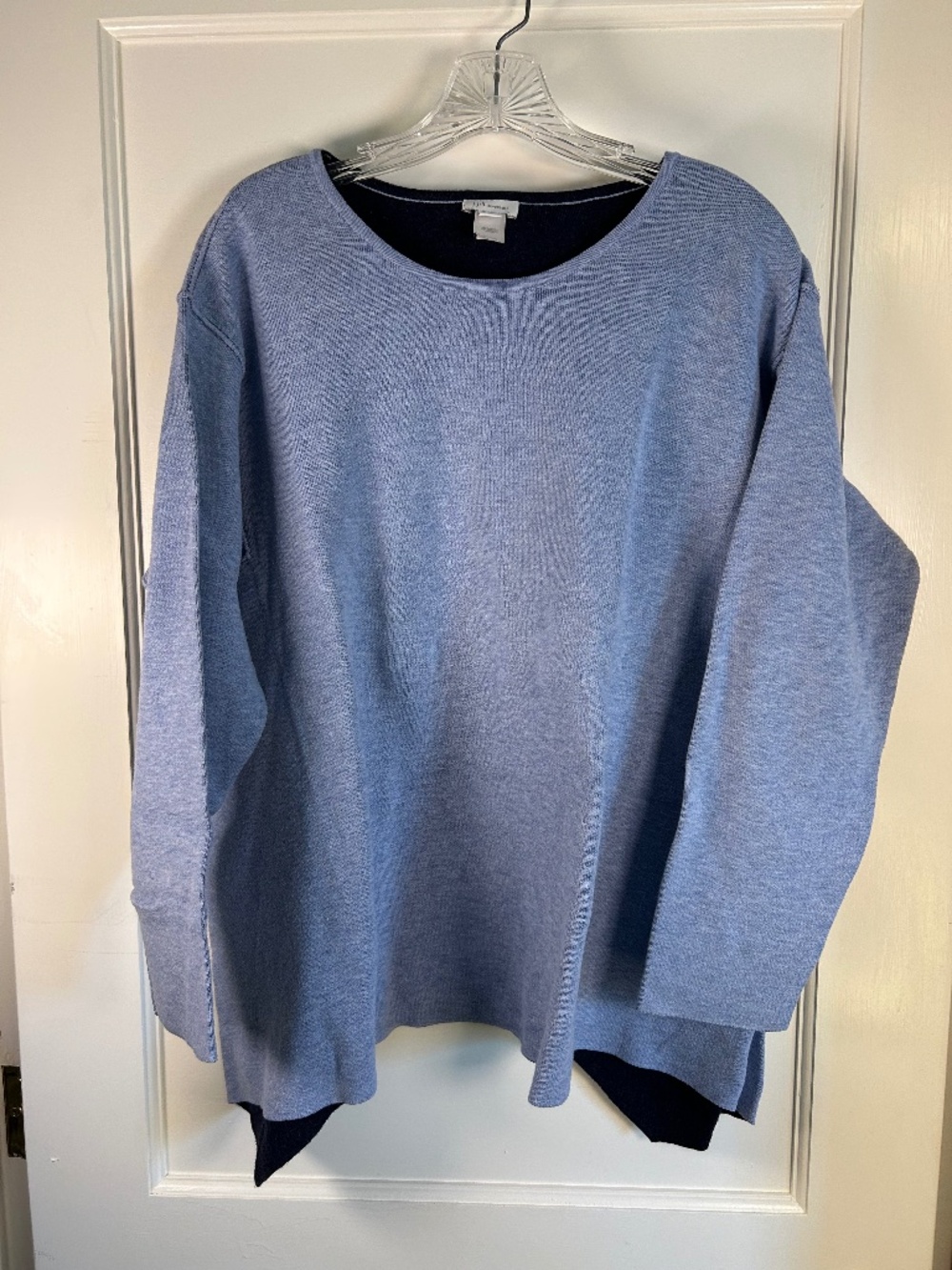 J.Jill reversble Long sleeve sweater Size XL Sky blue/Navy Cotton blend
